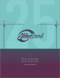 image of front cover of AbbyBank's 2025 Annual Report