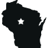 state of Wisconsin icon with star cutout for Dorchester