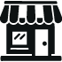 black icon of a small business storefront