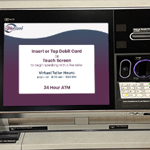 close-up of a screen on an AbbyBank ITM