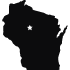 Wisconsin icon with star cutout where Medford is located
