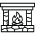 fireplace with stone surround