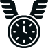 clock icon with wings symbolizing free time