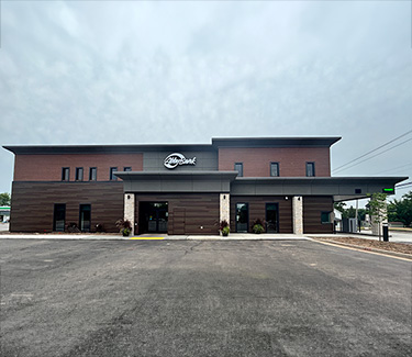 Abbotsford AbbyBank building after new outside remodel in 2026