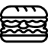 icon of a sub stacked with layers of toppings