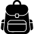 simple black icon of a backpack