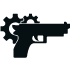 hand gun with gears in the background to show gun repair