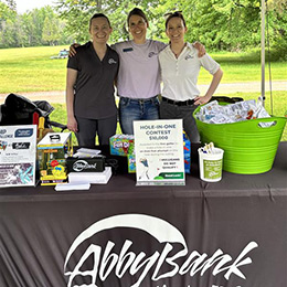 Gail, Rebecca, and Natalyn at Shawano Area Waterway Management Golf Outing Hole-in-One Sponsors