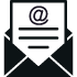 open envelope with document and email @ symbol on document