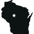 icon of Wisconsin with star cutout for Curtiss