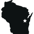 Wisconsin icon with star cutout for Appleton