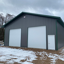 post-frame shed made by Kauffman Construction