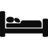 black icon of a bed