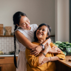 Family members embracing each other