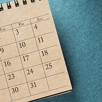 calendar on teal background