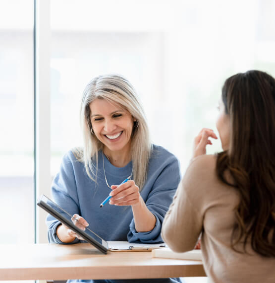 Two businesswomen in a meeting