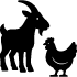 icon of a goat and chicken 