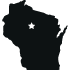 state of Wisconsin icon with star where Rib Lake is located