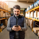 Businessman using mobile phone