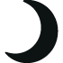 black icon of a crescent moon