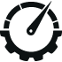 performance/speedometer needle and gear circular icon
