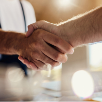 Handshake between two people