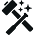 hammer and chisel with sparkles show quality craftsmanship