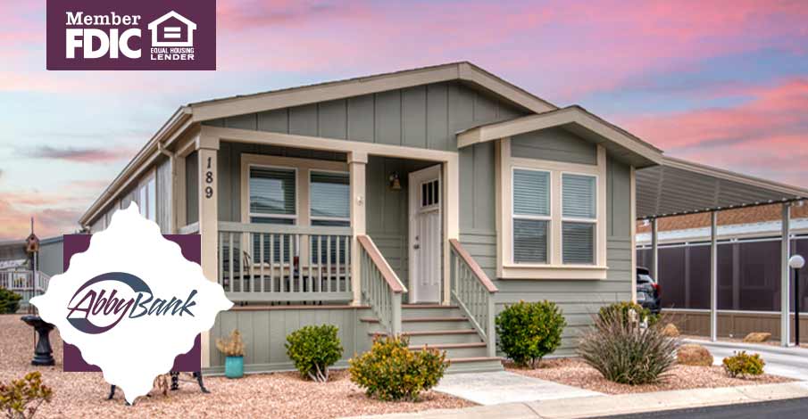 finished manufactured home on a lot